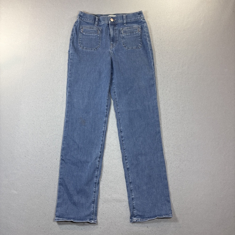 UpWest Stretch Striped Denim Jean Woman Size M Straight